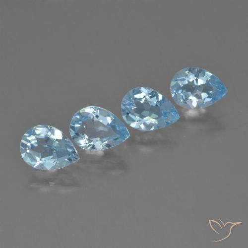 3.16ctw Naturel Bleu ciel Topaze, En forme de poire, VVS-VS