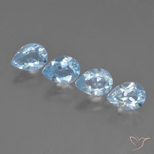 3.85ctw Naturel Bleu ciel Topaze, En forme de poire, VVS-VS