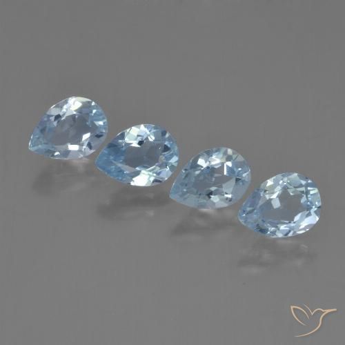 3.46ctw Naturel Bleu ciel Topaze, En forme de poire, VVS-VS