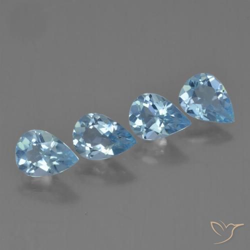 2.88ctw Naturel Bleu Suisse Topaze, En forme de poire, VVS-VS
