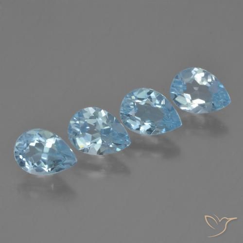 3.29ctw Naturel Bleu ciel Topaze, En forme de poire, VVS-VS