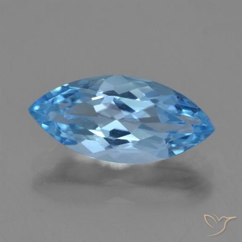 3.63ct Naturel Bleu Suisse Topaze, Marquise, VVS