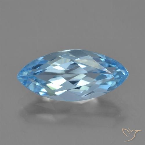 Topaze Bleu Suisse naturelle Marquise, 3.68 ct, VS