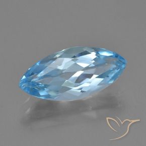 Topaze Bleu Suisse naturelle Marquise, 3.68 ct, VS