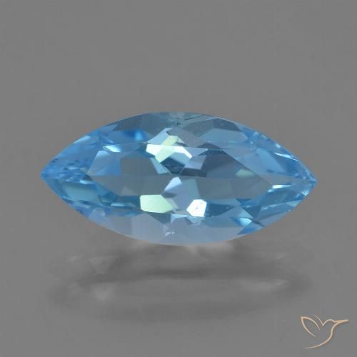 3.60ct Naturel Bleu Suisse Topaze, Marquise, VVS