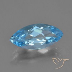 Topaze Bleu Suisse naturelle Marquise, 3.50 ct, VS