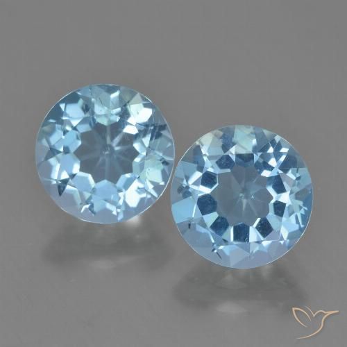 4.44ctw Naturel Bleu ciel Topaze, Tour, VVS-VS