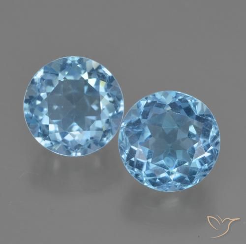 4.96ctw Naturel Bleu Suisse Topaze, Tour, VS
