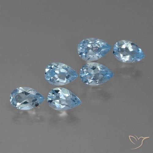 3.06ctw Naturel Bleu Suisse Topaze, En forme de poire, VS