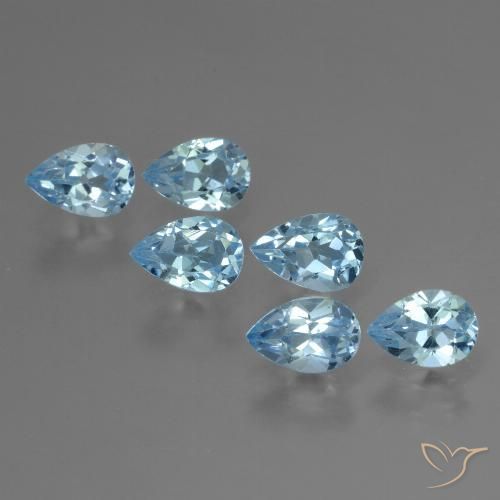 3.46ctw Naturel Bleu Suisse Topaze, En forme de poire, VVS-VS