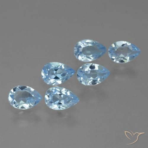 3.46ctw Naturel Bleu Suisse Topaze, En forme de poire, VS