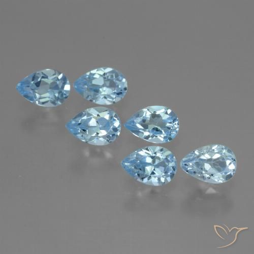 3.38ctw Naturel Bleu ciel Topaze, En forme de poire, VS