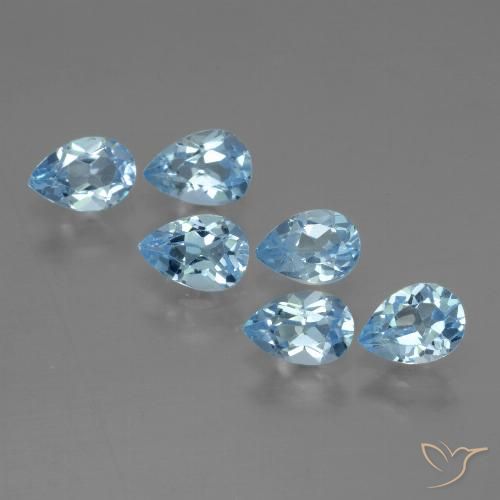 3.05ctw Naturel Bleu Suisse Topaze, En forme de poire, VS