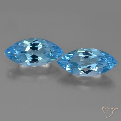 7.34ctw Naturel Bleu Suisse Topaze, Marquise, VVS
