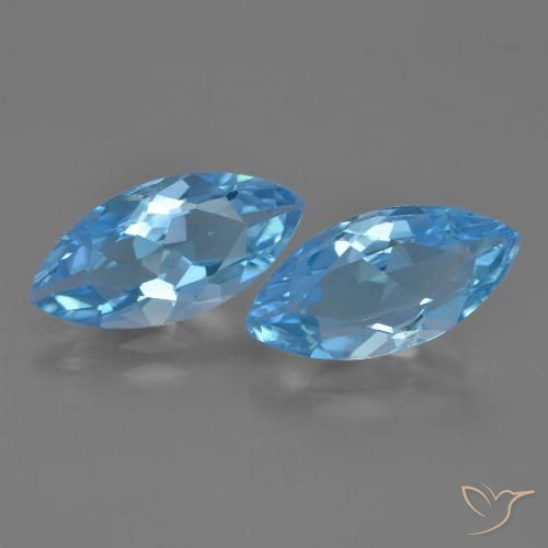 6.90ctw Naturel Bleu ciel Topaze, Marquise, VVS-VS