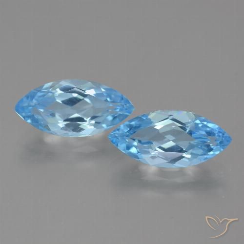 7.21ctw Naturel Bleu ciel Topaze, Marquise, VVS-VS