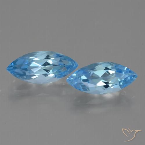 7.34ctw Naturel Bleu ciel Topaze, Marquise, VVS-VS