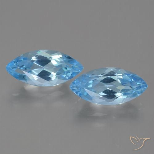 7.95ctw Naturel Bleu ciel Topaze, Marquise, VVS