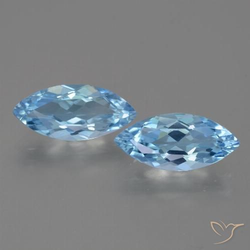 6.43ctw Naturel Bleu ciel Topaze, Marquise, VVS-VS