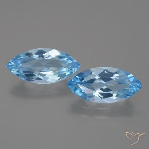 7.34ctw Naturel Bleu ciel Topaze, Marquise, VVS-VS