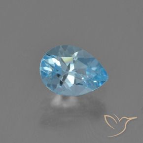 Topaze Bleu ciel naturelle En forme de poire, 0.90 ct, VVS-VS