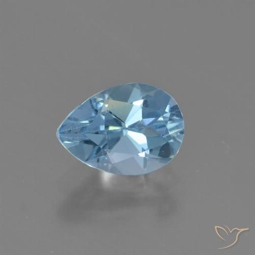 0.93ct Naturel Bleu Suisse Topaze, En forme de poire, VVS-VS