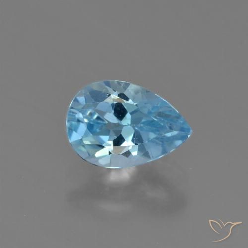0.93ct Naturel Bleu Suisse Topaze, En forme de poire, VVS-VS