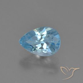 Topaze Bleu Suisse naturelle En forme de poire, 0.93 ct, VVS-VS