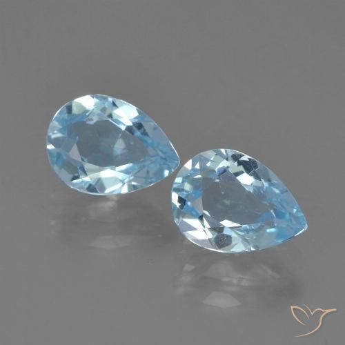 1.92ctw Naturel Bleu Suisse Topaze, En forme de poire, VS