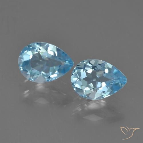 1.69ctw Naturel Bleu ciel Topaze, En forme de poire, VS