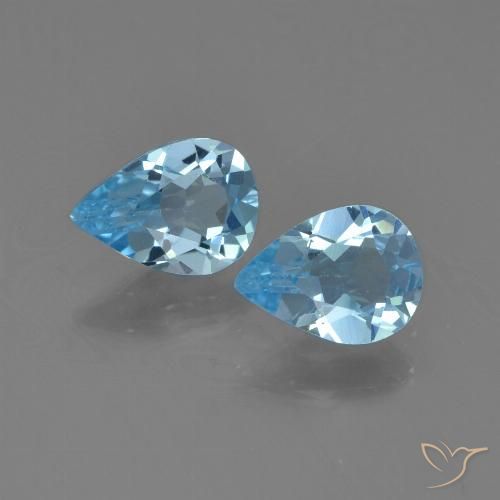 1.28ctw Naturel Bleu ciel Topaze, En forme de poire, VS