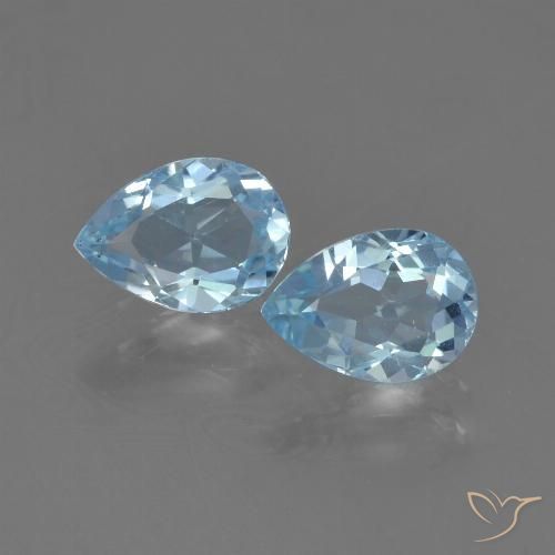 1.74ctw Naturel Bleu ciel Topaze, En forme de poire, VS