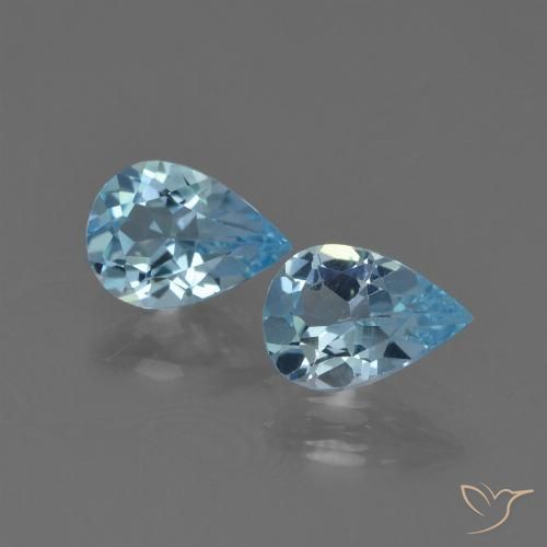 1.31ctw Naturel Bleu Suisse Topaze, En forme de poire, VS