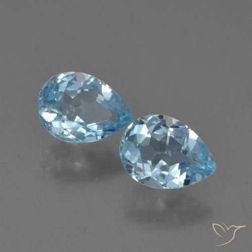 1.86ctw Naturel Bleu Suisse Topaze, En forme de poire, VS
