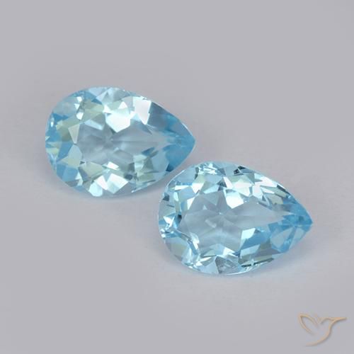 1.76ctw Naturel Bleu ciel Topaze, En forme de poire, VS
