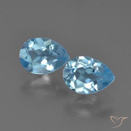 1.76ctw Naturel Bleu Suisse Topaze, En forme de poire, VS