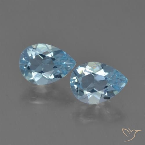 1.63ctw Naturel Bleu ciel Topaze, En forme de poire, VS