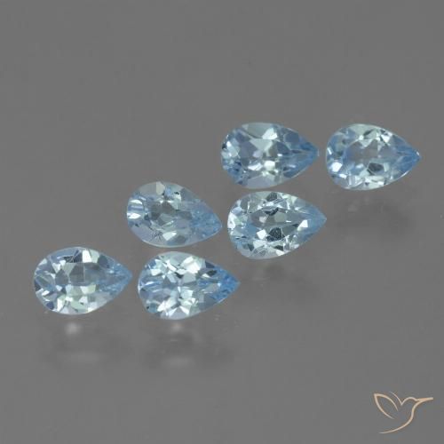 3.21ctw Naturel Bleu ciel Topaze, En forme de poire, VS