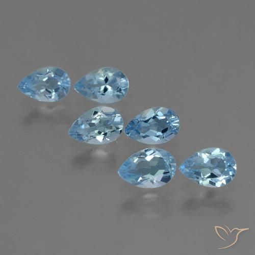 2.94ctw Naturel Bleu ciel Topaze, En forme de poire, VS