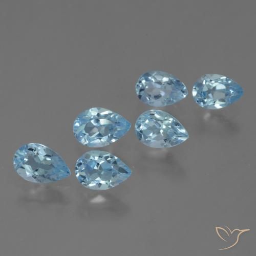 3.21ctw Naturel Bleu Suisse Topaze, En forme de poire, VS