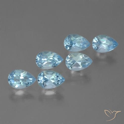 3.22ctw Naturel Bleu ciel Topaze, En forme de poire, VS