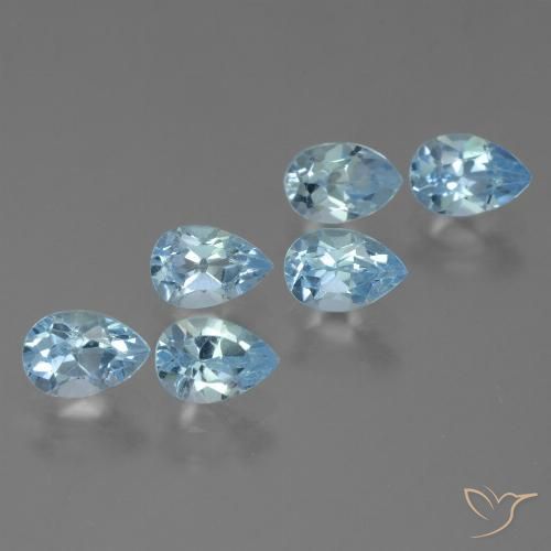 3.66ctw Naturel Bleu ciel Topaze, En forme de poire, VS