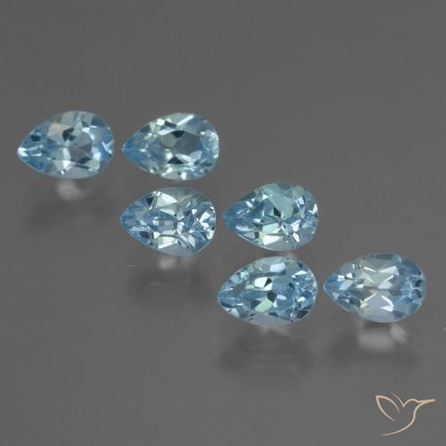 3.72ctw Naturel Bleu ciel Topaze, En forme de poire, VS