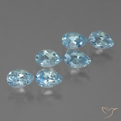 3.42ctw Naturel Bleu ciel Topaze, En forme de poire, VS