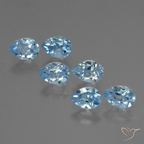 3.26ctw Naturel Bleu ciel Topaze, En forme de poire, VS