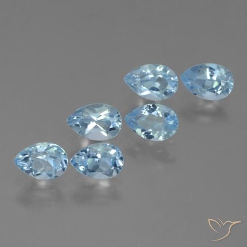 3.50ctw Naturel Bleu ciel Topaze, En forme de poire, VS