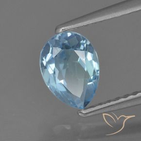 Topaze Bleu Suisse naturelle En forme de poire, 1.02 ct, VS