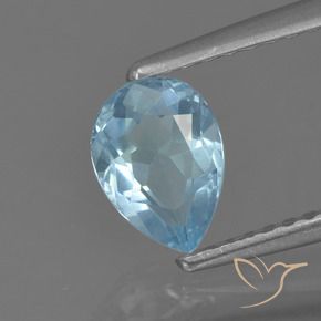 Topaze Bleu ciel naturelle En forme de poire, 0.82 ct, VS