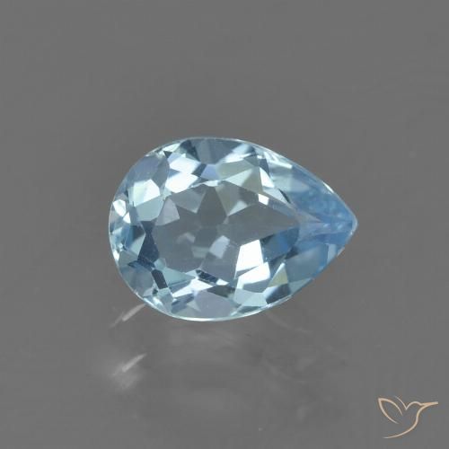 0.89ct Naturel Bleu ciel Topaze, En forme de poire, VS