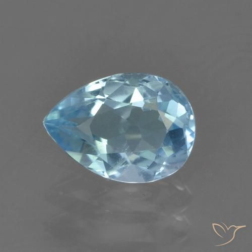 0.90ct Naturel Bleu ciel Topaze, En forme de poire, VS